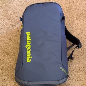 Patagonia Craigsmith 32L Slate Blue gear pack with Lime Accents